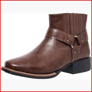 Slip On Chelsea Boots Chunky Heel Ankle Booties US Size 6-12